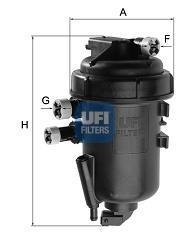 Фильтр топливный FIAT DUCATO 2.0, 2.8 JTD 05-, PEUGEOT BOXER 2.0-2.8 HDI 05-(OE) (выр-во) UFI 55.127.00