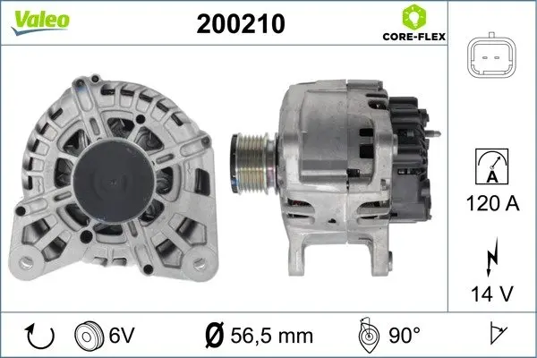 VALEO RENAULT Генератор (відновленний) CAPTUR I, DUSTER, THALIA III, DACIA Valeo 200210 (фото 1)