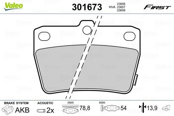 Гальмівні колодки First TOYOTA Rav4 "R "00-05 Valeo 301673 (фото 1)