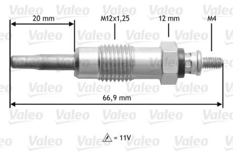 VALEO FIAT свічка розжарювання Duraterm FORD OPEL PEUGEOT RENAULT Valeo 345111