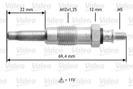 VALEO DB свічка розжарювання OM 601-603 93- Valeo 345116