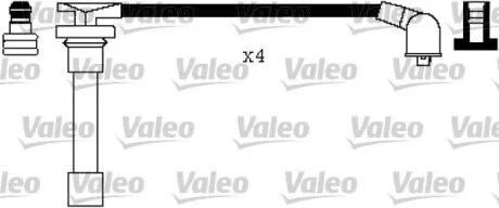 VALEO HONDA дроти високої напруги 4шт. ACCORD V Aerodeck (CE) 2.0 i LS 16V (CE2) -98 Valeo 346551