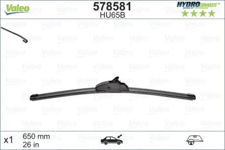 Щетка стеклоочистителя HydroConnect HU65B 650mm Valeo 578581