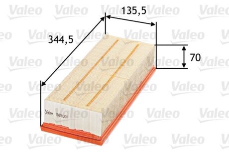 Фільтр повітряний AUDI/SEAT/SKODA/VW A3/Altea/Octavia/Beetle "1,4-2,0 "03>> Valeo "585001"