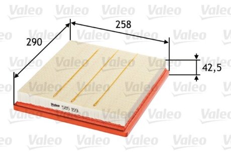 Фільтр повітряний BUICK/CHEVROLET/OPEL/SAAB LA/Malibu/Insignia/9-5 "1,6-3,6 "08>> Valeo "585159"