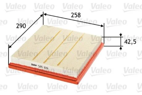 Фільтр повітряний BUICK/CHEVROLET/OPEL/SAAB LA/Malibu/Insignia/9-5 "1,6-3,6 "08>> Valeo "585159"