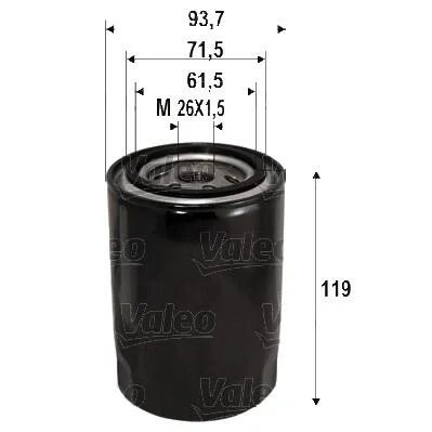 Фільтр масляний HYUNDAI/KIA H-1/Carnival "2,5-2,9 "97>> Valeo 586090 (фото 1)