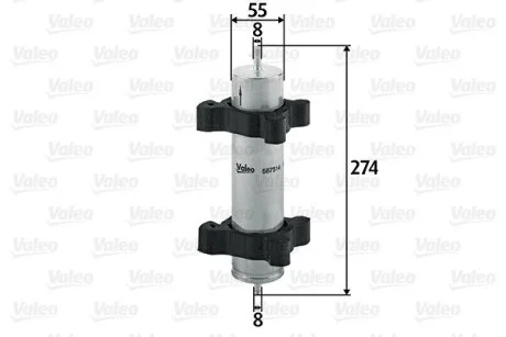 Фільтр паливний BMW/MINI 3/Mini "1,4-3,0 "01-07 Valeo "587514"
