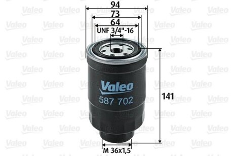 Фільтр паливний CARBODIES/FORD/LDV/LTI/NISSAN FX/Maverick/CUB/TX/Almera "1,7-4,0 "81>> Valeo "587702"