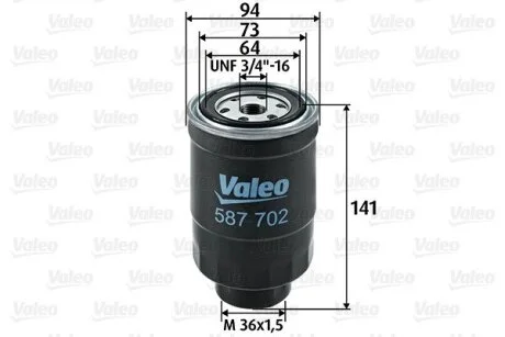 Фільтр паливний CARBODIES/FORD/LDV/LTI/NISSAN FX/Maverick/CUB/TX/Almera "1,7-4,0 "81>> Valeo "587702"