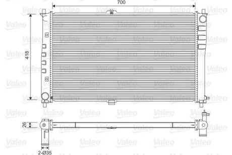 VALEO KIA Радіатор сист. охолодження Carnival 2.9TD/CRDI 99- Valeo 701602