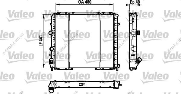 Радиатор охлаждения Renault Kangoo 1.9D (47/48kW) 97- (+AC) Valeo 732072 (фото 1)