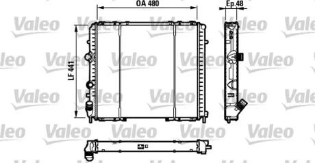 Радіатор охолодження Renault Kangoo 1.9D (47/48kW) 97- (+AC) Valeo 732072