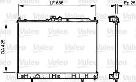 Радиатор охлаждения Mitsubishi Outlander 2.0/2.4 4WD 03-06 Valeo 735203