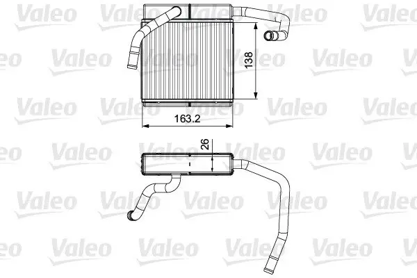 VALEO FORD Радіатор опалення салону RANGER 2.5 D 99-, MAZDA Valeo 811552 (фото 1)