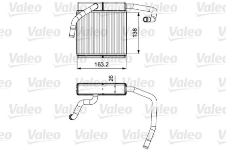 VALEO FORD Радіатор опалення салону RANGER 2.5 D 99-, MAZDA Valeo 811552