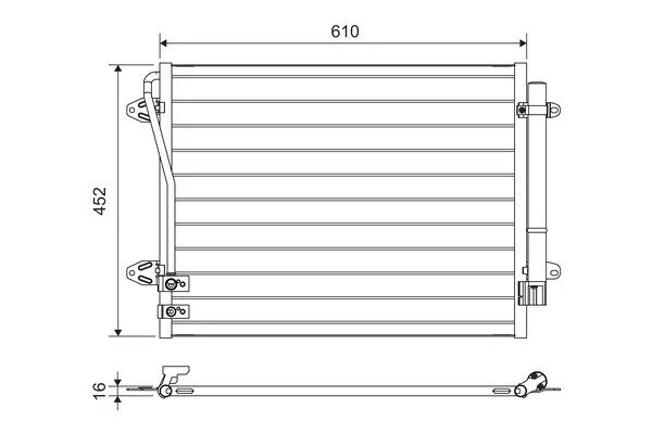 Радиатор кондиционера (с осушителем) VW Passat 1.4-3.6 05-16 Valeo 814039 (фото 1)