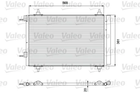 Радіатор кондиціонера Citroen Berlingo/Peugeot Partner 1.6i 08-18 Valeo 818171