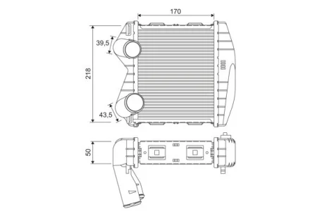 VALEO SMART Інтеркулер CABRIO, FORTWO, CITY-COUPE Valeo 818366