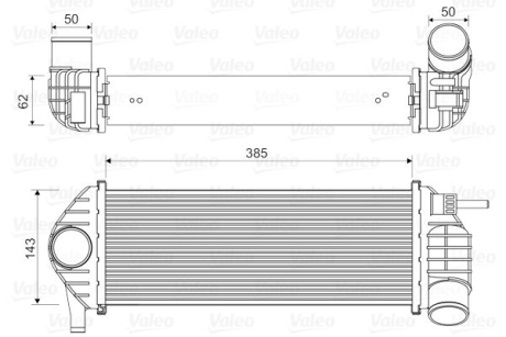 Радиатор (интеркуллер) охлаждения воздуха в системе наддува Valeo 818584 (фото 1)