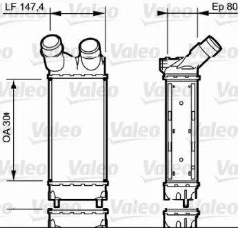 Радиатор интеркулера Citroen Berlingo/ Partner 1.6 HDI 06- Valeo 818866