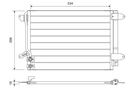 Радіатор кондиціонера BEETLE/JETTA 1.2-2.0 10-19 Valeo 822751