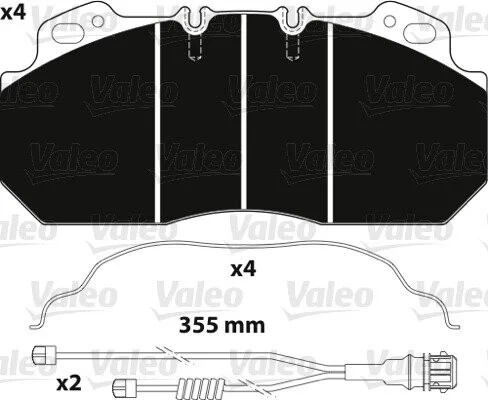 Колодки тормозные 249x110x28 Valeo 882217 (фото 1)