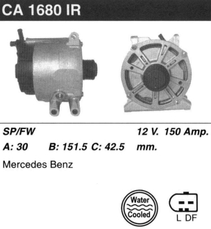 Генератор відновлений MERCEDES-BENZ A-Class W168 97-04, Vaneo 01-05 Valeo SG15L012 (фото 1)