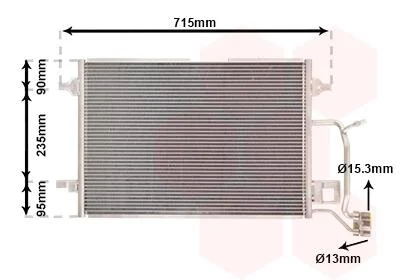 Радіатор кондиціонера A4/PASSAT 19TDI/25TDI 97- (вир-во) Van Wezel 03005173