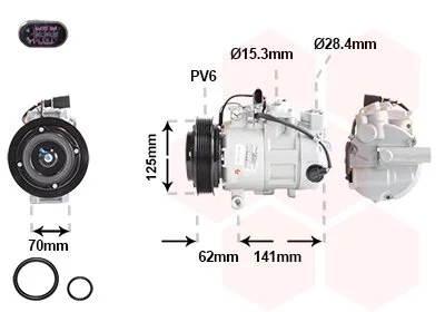 Компресор кондиціонера AUDI A7/ Q7 04/15+ Van Wezel 0301K715