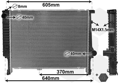 Радіатор охолодження двигуна BMW 3 E36 325 TDS AT 93+ Van Wezel 06002167