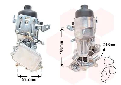 Радіатор масляний CITROEN/ PEUGEOT в зборі (вир-во) Van Wezel 09013730