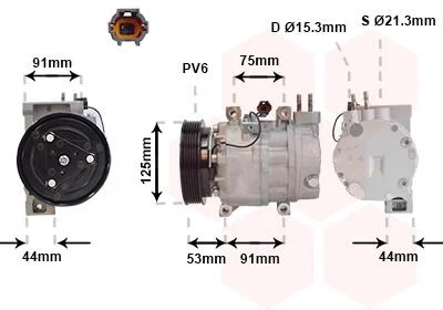 Компресор кондиціонера NISSAN X-TRAIL 01>07 T30 Van Wezel 1300K259