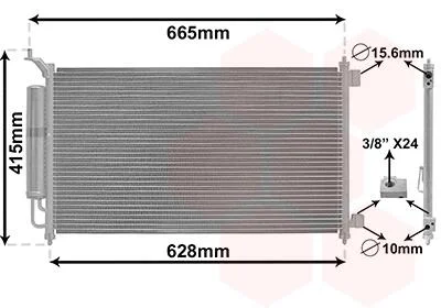 Конденсатор кондиционера NISSAN JUKE/ MICRA/ TIIDA (пр-во) Van Wezel 13015251