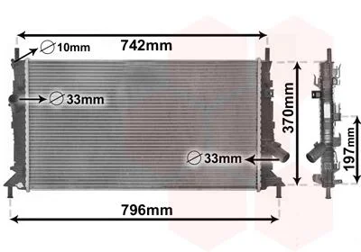 Радіатор охолодження двигуна FOCUS/MAZDA3/S40 16/8 03- Van Wezel 18002369