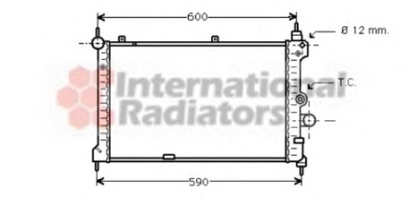 Радиатор охлаждения двигателя KADETT E15TD/ASTRA F 17TD Van Wezel 37002127