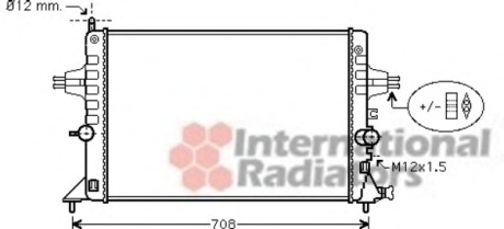 Радиатор охлаждения OPEL ASTRA G (98-) 1.6i Van Wezel 37002440