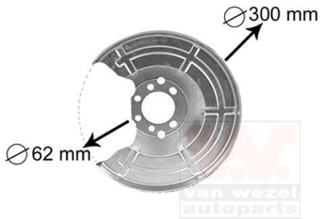 Защита тормозного диска Opel Astra G,H/Meriva (выр-во) Van Wezel 3745371 (фото 1)