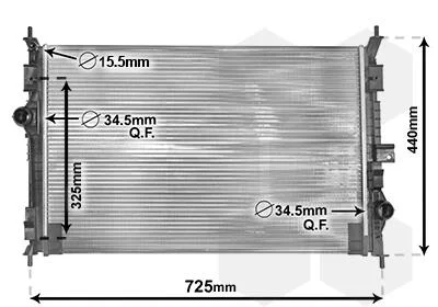 Радіатор охолодження CITROEN BERLINGO/C4/PEUGEOT 3008/OPEL VIVARO (вир-во) Van Wezel 40002386