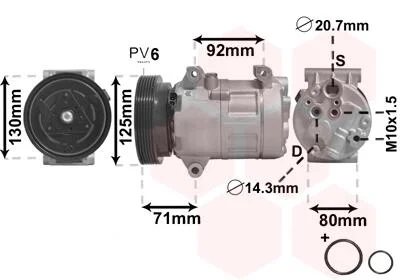 Компрессор кондиционера MEGANE/SCENIC 1.4/1.6 00- (Пр-во) Van Wezel 4300K103