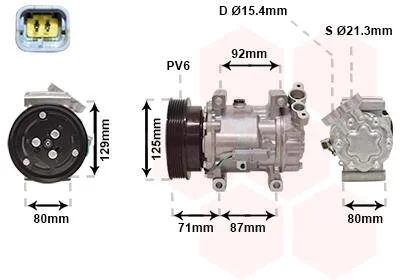 Компресор кондиціонера NISSAN QASHQAI/ RENAULT KANGOO 08 > 13 (вир-во) Van Wezel 4300K401