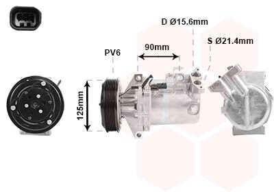 Компресор кондиціонера DACIA DUSTER/SANDERO 12- Van Wezel 4300K495