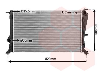 Радіатор охолодження RENAULT KANGOO/ MEGANE 5D 16+ Van Wezel 43012715