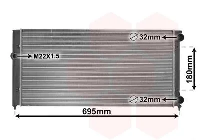 Радиатор охлаждения VW Gold III/Vento 1.6-2.0 91-99 Van Wezel 58002109
