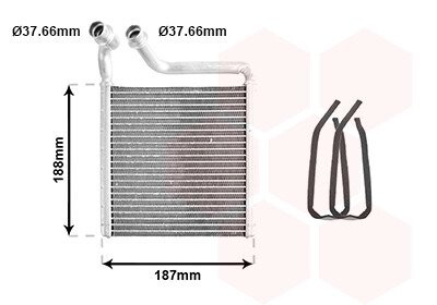 Радіатор обігрівача VOLKSWAGEN PASSAT B7 (362, 365) (10-) Van Wezel 58006416