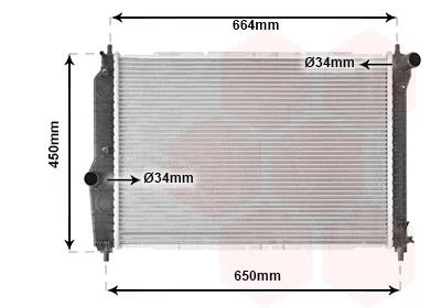Радіатор охолодження CHEVROLET AVEO (T250, T255) (05-) 1.4 i 16V (вир-во) Van Wezel 81002067
