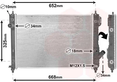 Радиатор охлаждения CHEVROLET AVEO (T250, T255) (05-) 1.4 i AT (выр-во) Van Wezel 81002087