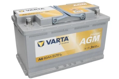 Аккумулятор 80Ah-12v Start-Stop Plus AGM (315х175х190), R, EN 800 VARTA 580 901 080