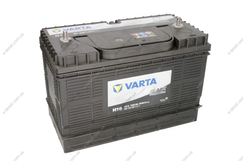 Аккумулятор 105Ah-12v PM Black(H16) (330x172x240),L,EN800 клеммы тонкие по центру VARTA 605 103 080 (фото 1)
