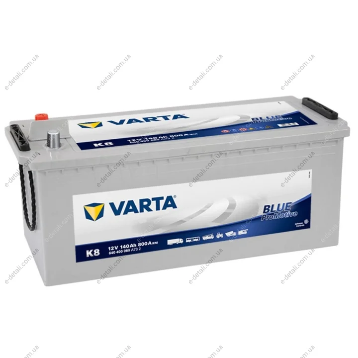 Аккумулятор 140Ah-12v PM Blue(K8) (513x189x223),полярность обратная (3),EN800 VARTA 640 400 080 (фото 1)